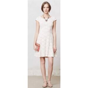 Maeve by Anthropologie Dayflower Lace Dress Size M Ivory Lace Fit & Flare